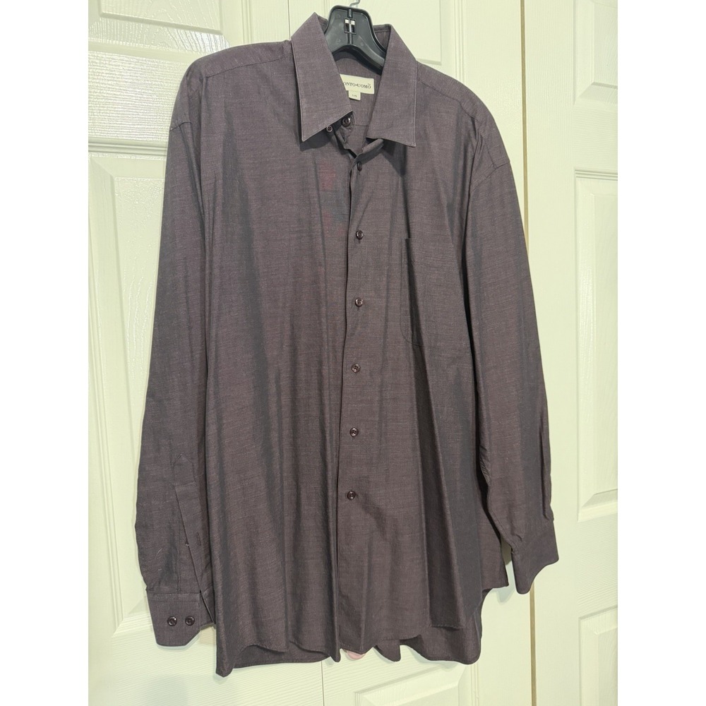 Pronto Uomo Men's Purple Dress‎ Shirt Size Large
